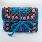 Book Cover Sleeve Granny Stitch Crochet   Velvet Bookmark Set Ooak Great Gift