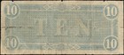 1864  10 Ten Dollar Confederate States Of America Csa Note T-68