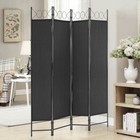 4 Panel Room Divider 6ft Steel Frame Screen Folding Privacy Divider Freestanding