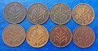 Lot Of 8 Israel Palestine British Mandate 1 Mil Coins 1927-1946 Vf xf
