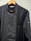 Chef Works Montpellier Black Double Breasted Long Sleeve Chef Coat  Button Sz L