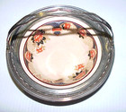 Umbertone Farberware By Leigh Potters  Bowl Chrome Frame   Handle  Floral Design
