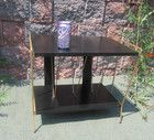 Rare Mid Century Modern Metal Record Player Stand With Vintage Lp Vinyl Storage