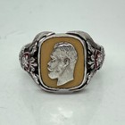 Faberge  Russian Imperial 88 Silver Enamel Ring Emperor Nicholas Ii Image