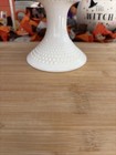 Vintage Fenton Hobnail Ruffled Edge White Milk Glass Pedestal Cake Stand 12 75   