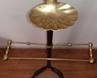 Vintage Heavy Brass Butler Valet Wardrobe Stand With Coin Dish And Suit Hanger