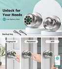 Fingerprint Door Lock  Smart Knob With And Keypad Silver