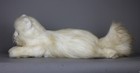 Vguc-vintage- 18    2001 Ty Classic Peachy Cat Plush White Furry Shaggy Blue Eyes