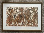 Balinese Mythic Battle Painting     Arjuna And The Serpent Arrow  Mid-century Kama
