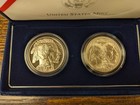 2001 Smithsonian American Buffalo 2-coin Proof   Unc Silver Dollar  1 Set In Ogp