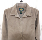 Vintage Womens Cabelas Medium Velvety Corduroy Snap Jacket Shirt Beige Tan Thick