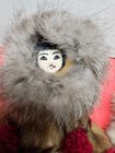 Sweet Pair Of Alaskan Eskimo Inuit Handmade Dolls  Fur  Bone  Beads  Leather
