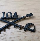 Old Antique Us Army 104th Cavalry Swords Sabers Pin