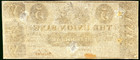 1800   s Dover New Jersey The Union Bank At Dover  5 Dollar Obsolete Banknote Au