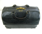 Schell Emdee 15  Doctor s Hard Case Leather Covered House Call Bag Brass Clasps