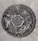 Vintage antique Cut Crystal Glass Vanity Powder Jar With Lid Euc