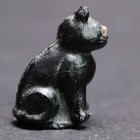 Cute Cat Antique Czech Frosted Glass Cracker Charm 23mm 1920s-30s