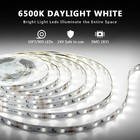White Led Strip Light 50ft  2x25ft  Dimmable Bright 12v Led Light Strip 6500k