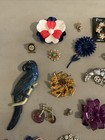 Huge Lot Of Vintage Antique Pins Brooches Rhinestone Christmas Mosaic