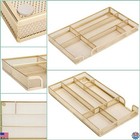 Metal Mesh Desk Drawer Organizer Tray With Dividers For Office   Home Supplies