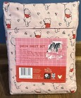 New Disney Winnie The Pooh Queen Size Sheet Set - Pink W Pooh And Heart Balloons