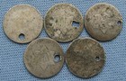 United States 3 Cent Silver Coins Lot Of 5 - 1853 X2 3 Nd  3c Three Cents 