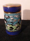 Antique Cloisonne Enamel Cloisonn   Opium Box Jar Container Heron Crane 2x1 2 