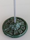 Vintage Cast Iron Receipt Spike Green Ornate Base 5  Tall 2  Base