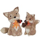  Fall Decor Thanksgiving Decoration Sisal Fox  Set Of 2 Table Style 1