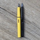 Lamy Safari Mango Fountain Pen W  F Nib   M Nib Lot Of 2    Converter Cartridge