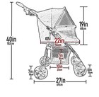 Pet Gear Happy Trails Lite Pet Stroller For Cats dogs  Zipper Entry  Easy Fol   