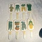 Rare Vintage 1988 Peepers Garden Stakes Set Of 8 Vegetables Made In Oregon Usa