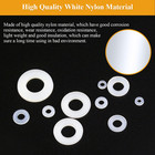 640-piece 8-size White Nylon Washers Assortment Kit - Metric   Flat Washers  m2-
