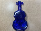 Vintage Cobalt Blue Glass Violin Bottle Decorative Collectible