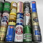 Lot Of 15 Vintage Pull Tab Steel Beer Cans Variety Of Brands Empty