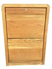 Mid Century 60s 2 Drawer Legal Letter Vertical File Cabinet Printer Oak Wood