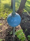 Vintage Copper Lightning Rod With Blue Glass Ball 54  Tall