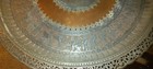Antique Persian Middle East Islamic Tin Copper Etched Tray Plate 22 5 