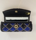 Diamonds Vintage Beaded Lipstick Case Holder Mirror Snaps  Gorgeous Vanity Lb501