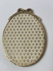 Vintage Gold Ornate Oval Photo Framed Mirror With Bow Hollywood Regency Victoria