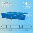 Intex 14 75  X 33  Rectangular Frame Above Ground Outdoor Backyard Swimming Pool