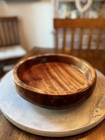 Wood Bowl Hand Turned Signed By Artist 11x3 Decorative Neutral Decor Farmhouse