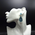 Federico Jimenez Sterlingsilver Turquoise Flat Flush Inlay Earrings Dishta Style