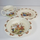 Bunnykins Royal Doulton Childs 3 Piece Set Plate Cereal Bowl Double Handle Cup