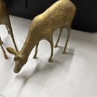 Large Brass Buck And Doe Deer Pair Vintage Figurines sculptures Set Of Two Decor