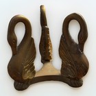 Vintage Solid Brass Swan Trivet     Great City Traders San Francisco Made In Korea