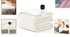 Electric Heated Blanket Twin Size Soft Flannel Sherpa Auto-off 10 Heat Levels