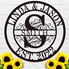 Personalized Metal Name Sign Custom Split Letter Monogram Wall Art Garden Decor