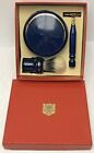 Vintage Rooney Brushes London Blue Porcelain Shave Brush Soap Bowl Razor Set