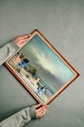 Bluey Heelers At Beach Fine Art Poster Print Upcycled Thrift Store Painting